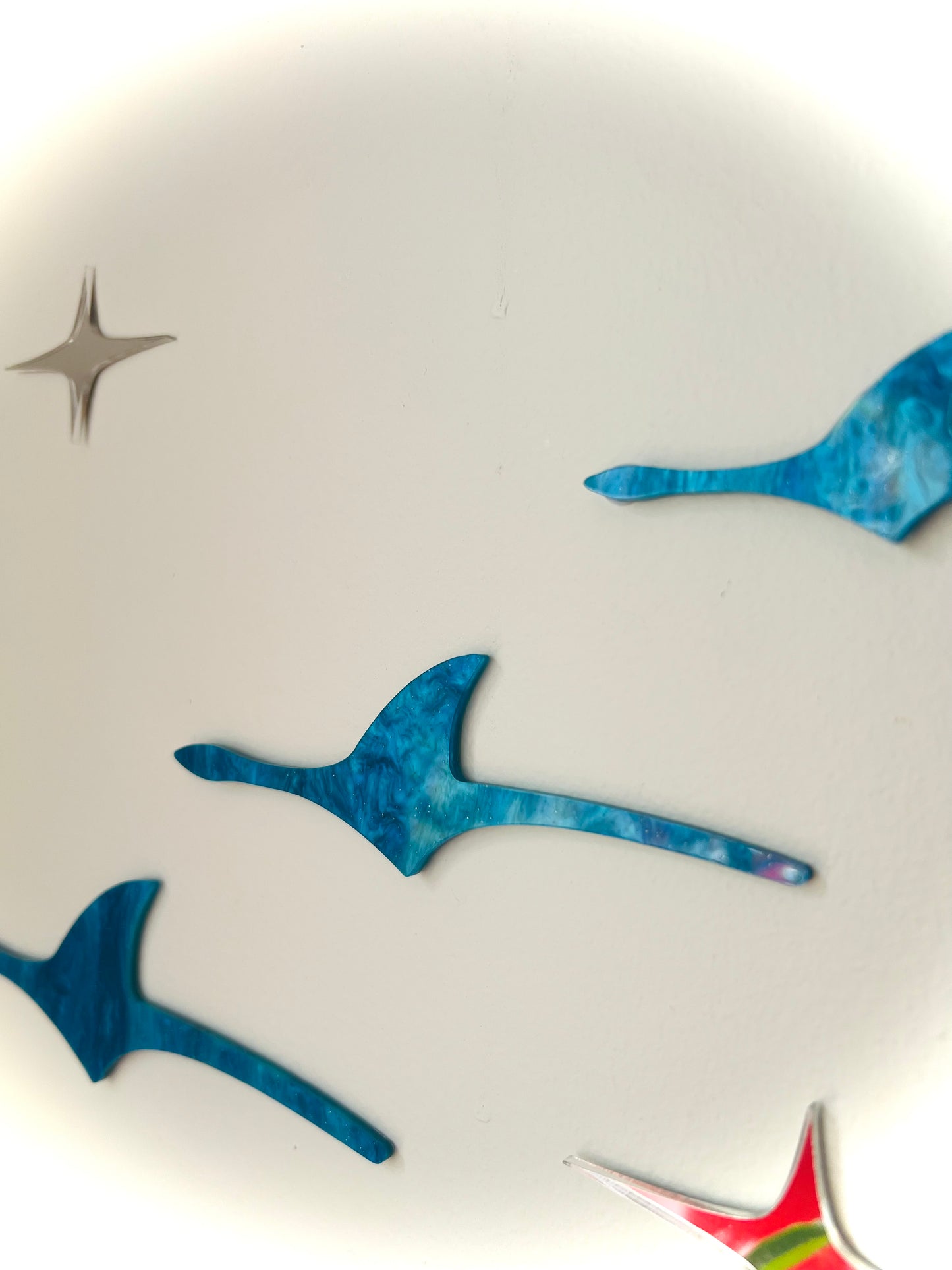 Mid-Century Modern Flying Birds Wall Art | Laser-Cut Acrylic Retro Wall Sculpture. Free Shipping Within Australia.