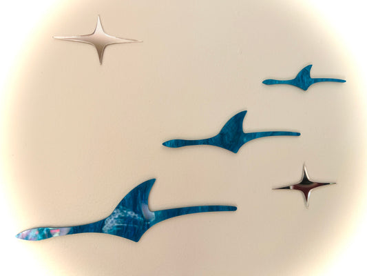 Mid-Century Modern Flying Birds Wall Art | Laser-Cut Acrylic Retro Wall Sculpture. Free Shipping Within Australia.