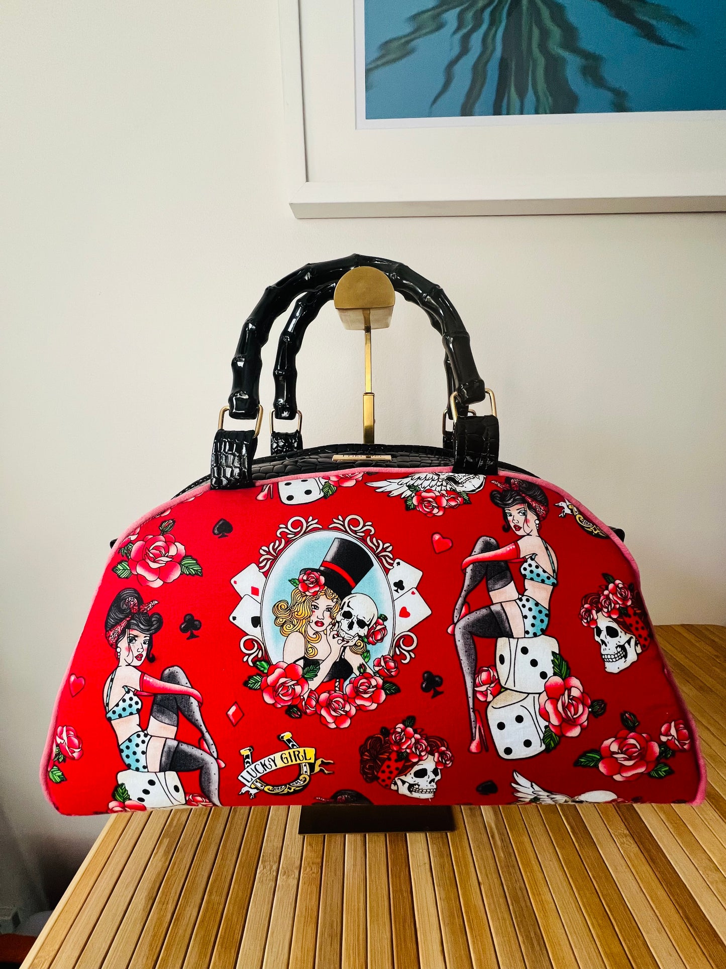 Pinup Girl Bowling Bag Style Handbag. Retro. Rockabilly. Free Shipping Applies Within Australia.