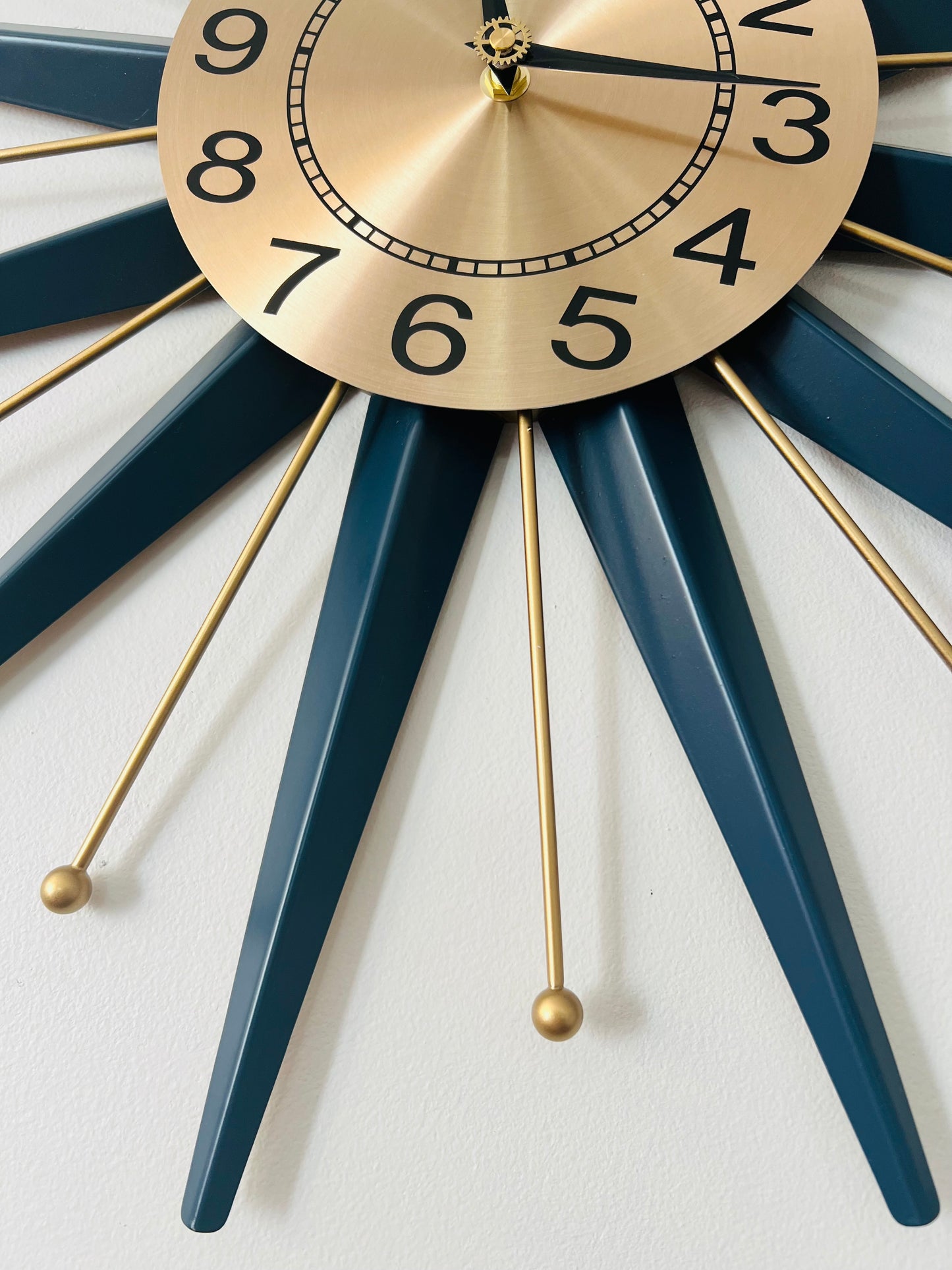 Starburst Clock. Gold With Navy Blue Rays. Price Includes Safe Shipping Within Australia