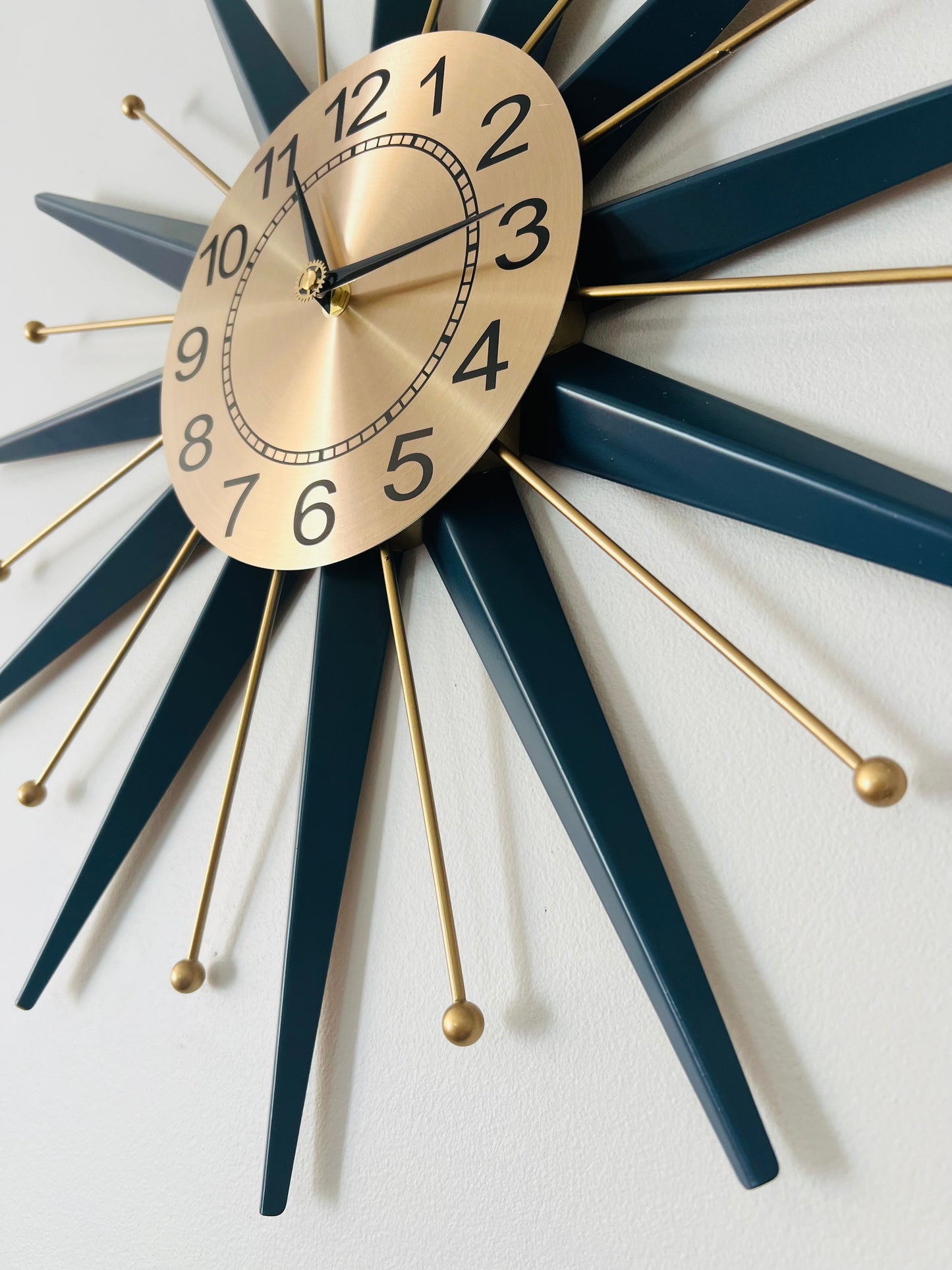 Starburst Clock. Gold With Navy Blue Rays. Price Includes Safe Shipping Within Australia
