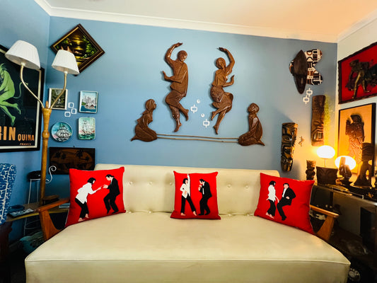 Pulp Fiction Cushion Cover Set of 3 | Mid-Century Modern Retro Lounge Decor. Free Shipping Within Australia.