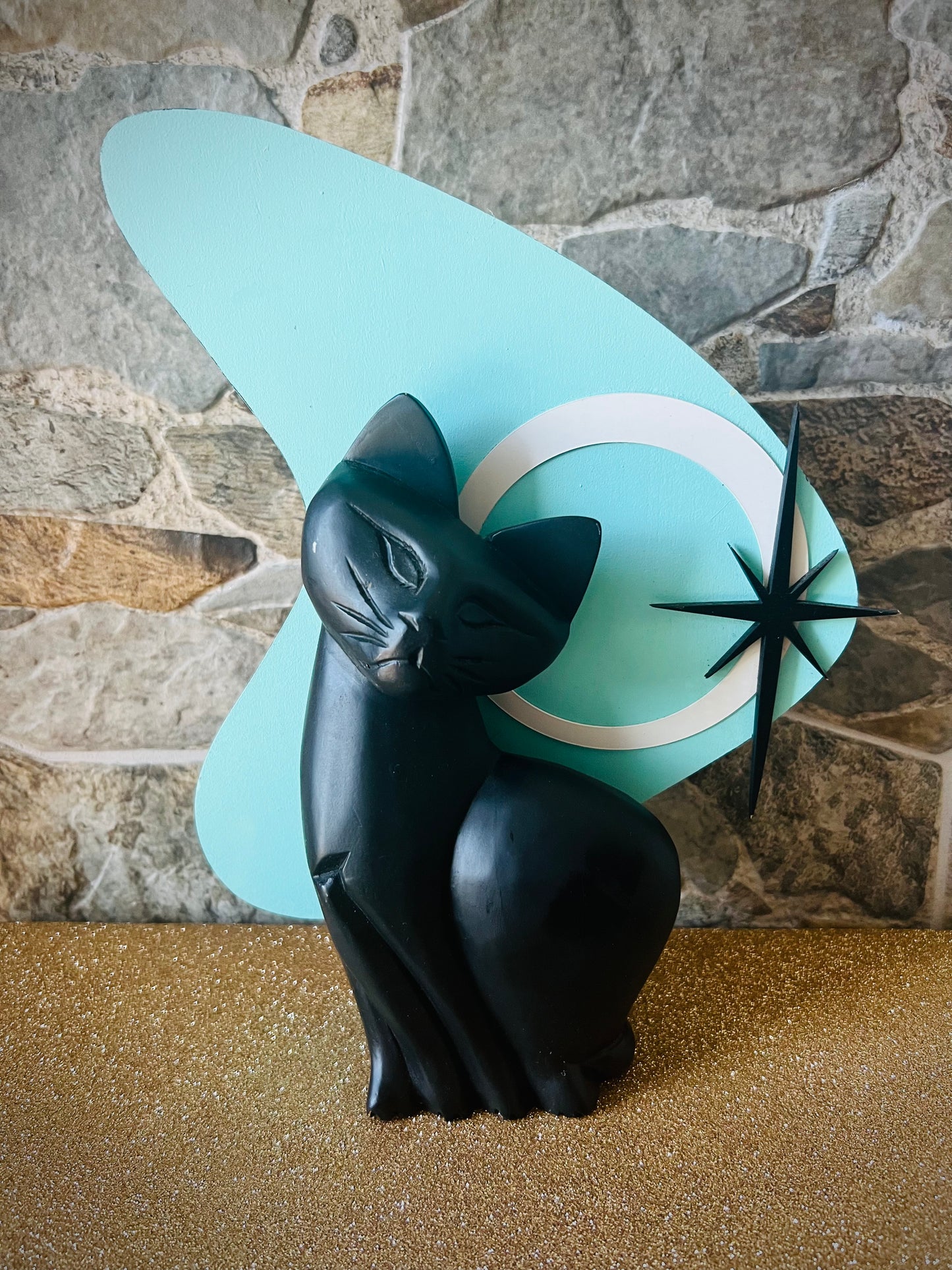 Mid-Century Modern Black Cat Starburst Figurine | Retro Home Decor | Retro Coast. Free Shipping Within Australia.