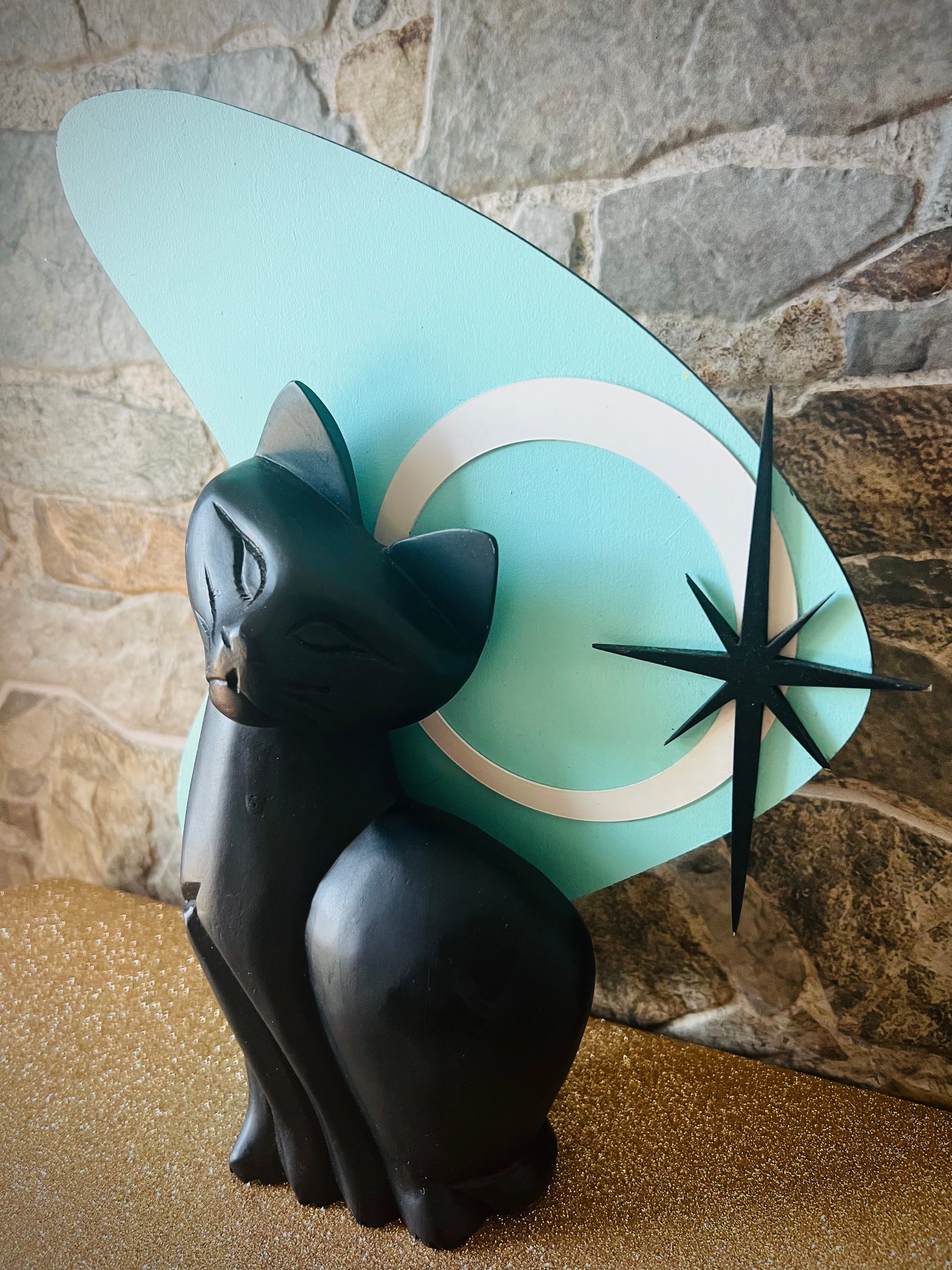 Mid-Century Modern Black Cat Starburst Figurine | Retro Home Decor | Retro Coast. Free Shipping Within Australia.