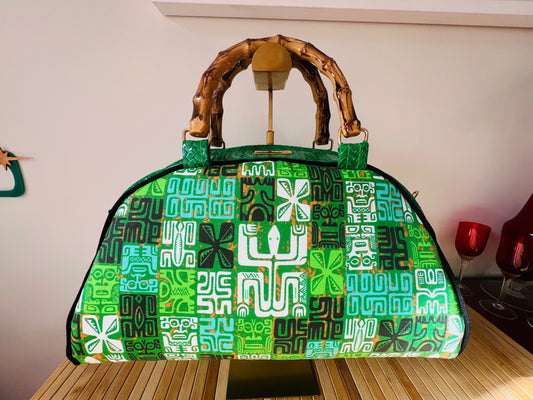 Tiki Pinup Girl Bamboo Bowling Style Handbag. Includes Shipping Within Australia.