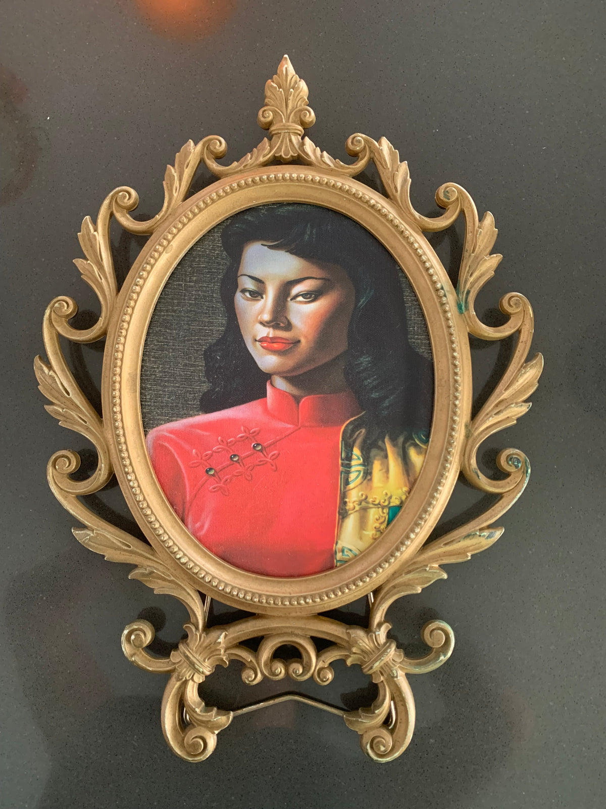 Miss. Wong Mid-Century Modern Artwork. Tretchikoff. Antique Frame.