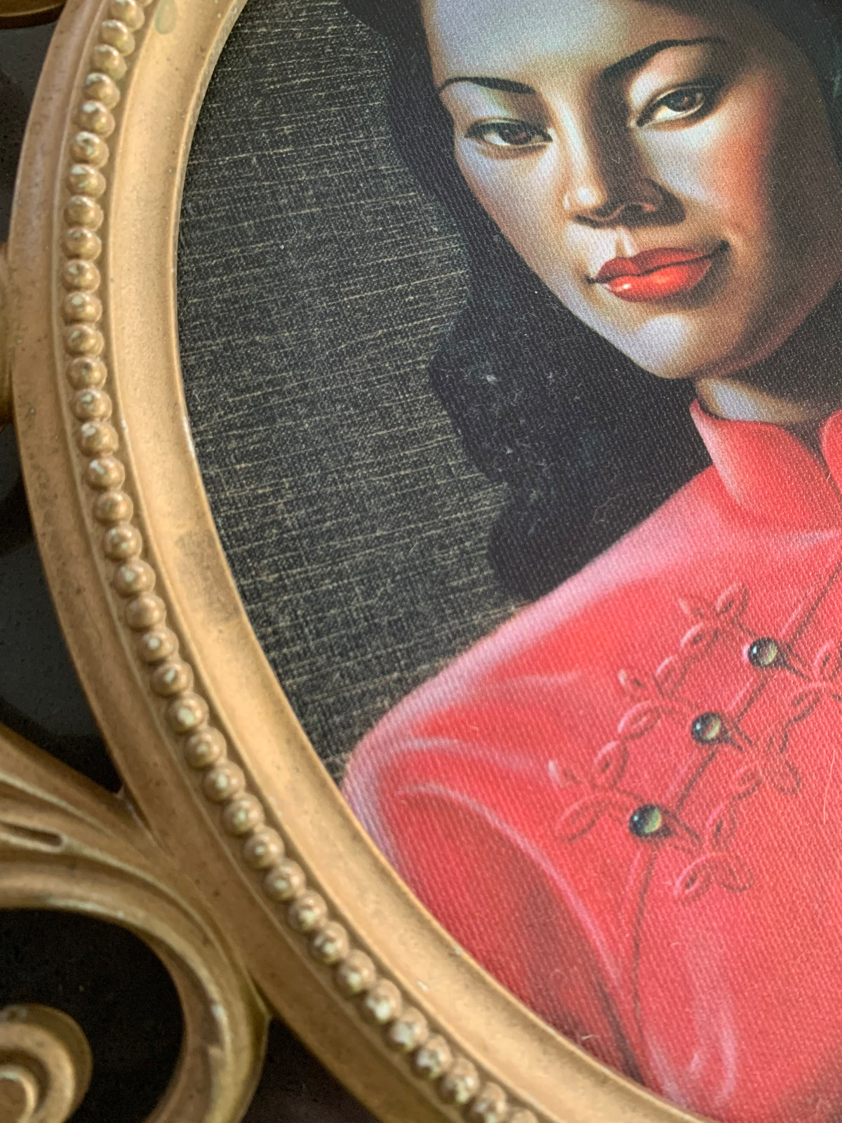 Miss. Wong Mid-Century Modern Artwork. Tretchikoff. Antique Frame.