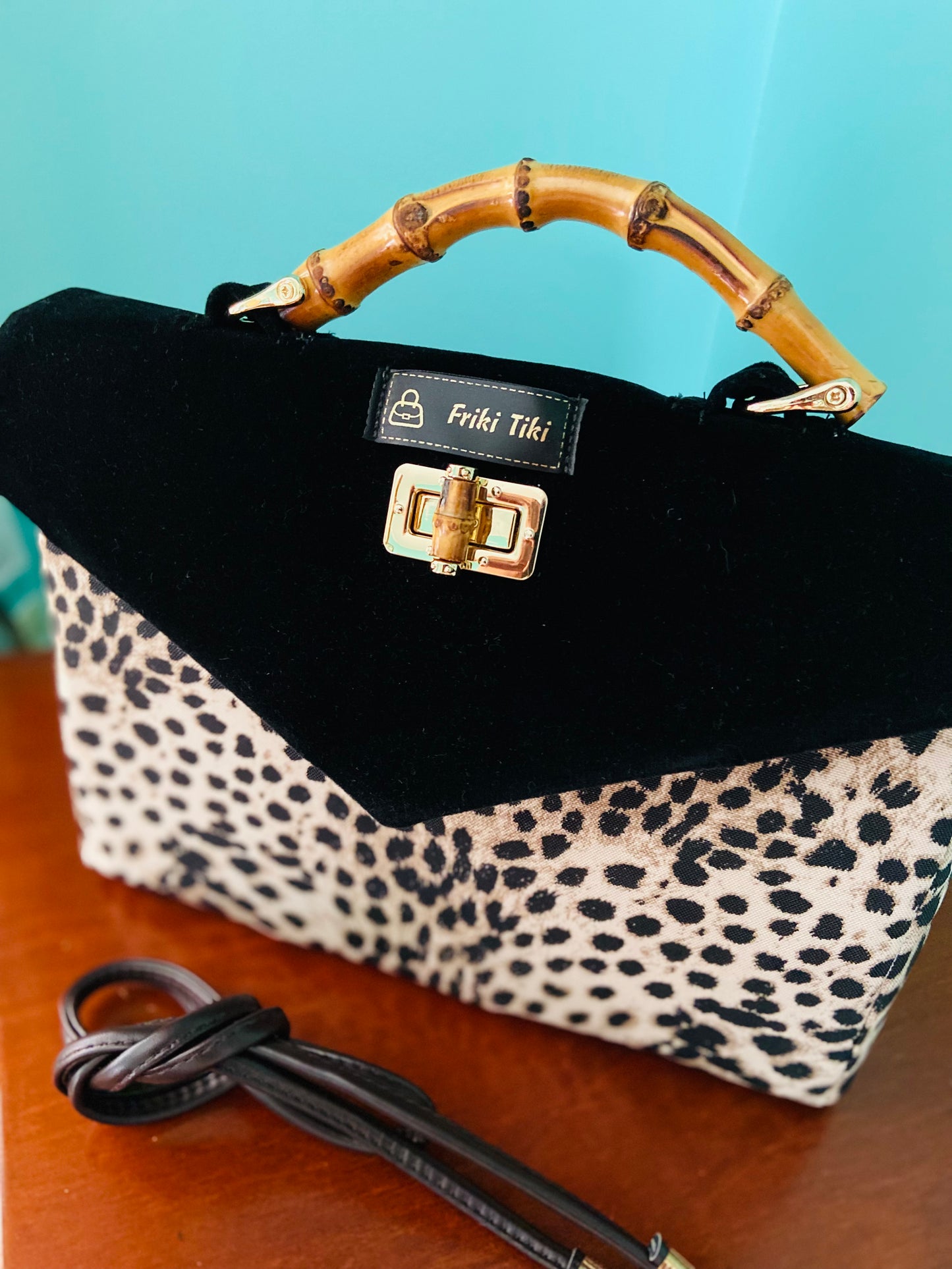 Retro Coast Midcentury Tiki Pinup Leopard Bag. Entirely Handmade.